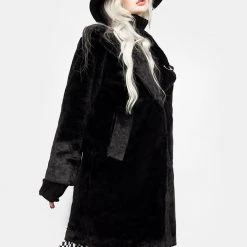 ORI1 Clothing Creature Oversized Fur Coat - Black