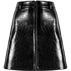 CHI1 Hellraisa Faux Leather A-Line Skirt Women