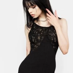 DDS1 Libertina Lace Panel Slip Dress Clothing