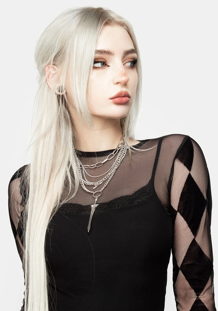 DDS1 Harleen Checkerboard Mesh Bodysuit Women 5 DDS1 Harleen Checkerboard Mesh Bodysuit Women