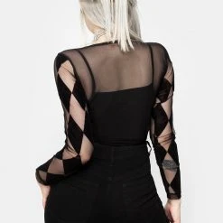 DDS1 Harleen Checkerboard Mesh Bodysuit Women 14 DDS1 Harleen Checkerboard Mesh Bodysuit Women