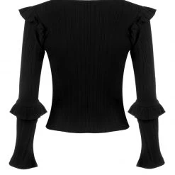DMT1 Wilhelmina Flare Sleeve Ruffle Top Clothing