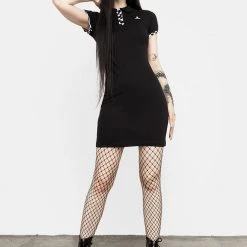 DMT1 Clothing Domino Skull Polo Dress