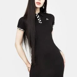 DMT1 Clothing Domino Skull Polo Dress