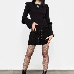 LVT1 Carmilla Lace Up Mini Skirt Clothing