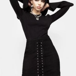 LVT1 Carmilla Lace Up Mini Skirt Clothing