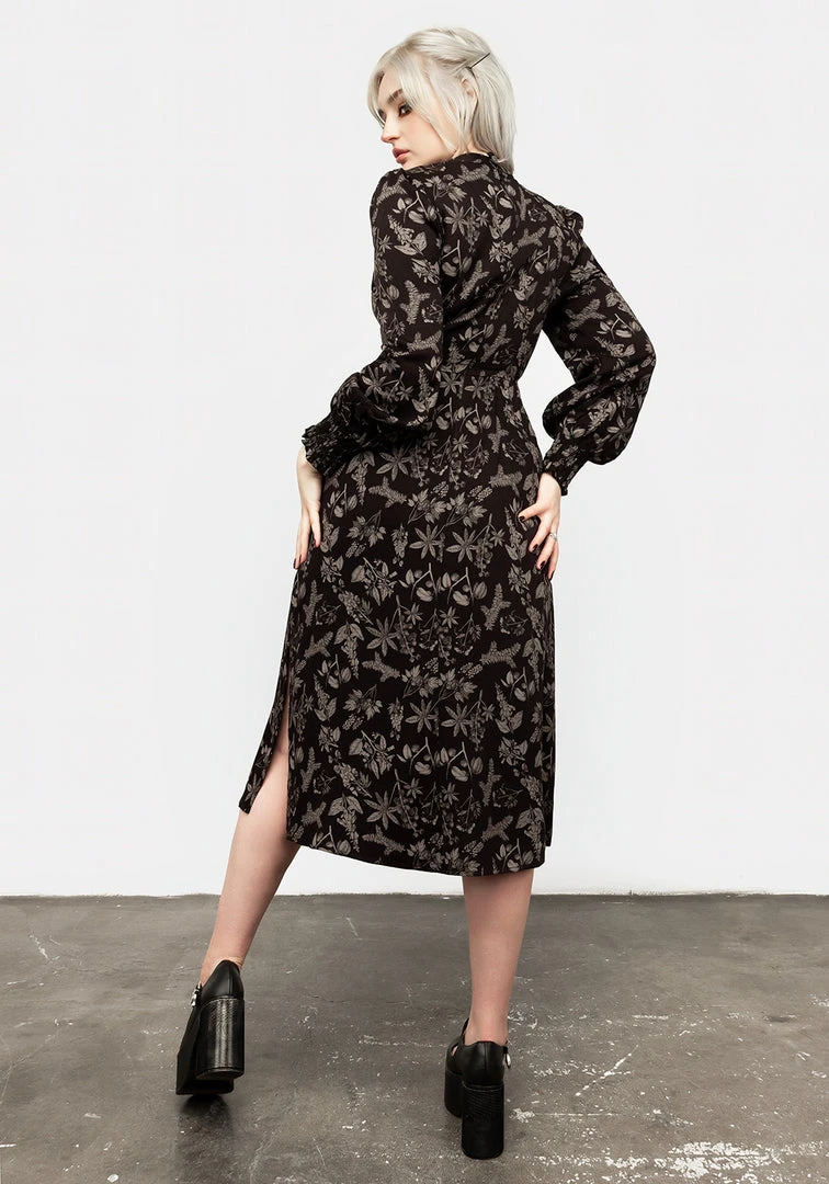 LVT1 Poisonous Plant Puff Sleeve Midi Dress 5 LVT1 Poisonous Plant Puff Sleeve Midi Dress