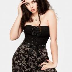 LVT1 POISONOUS PLANT SPLIT MIDI SKIRT