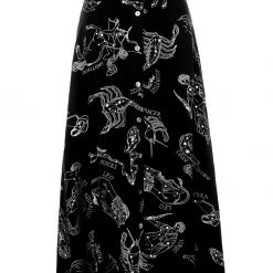LVT1 Women Zodiac Button Midi Skirt