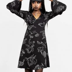 LVT1 Clothing Zodiac Flare Sleeve Mini Dress