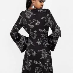 LVT1 Clothing Zodiac Flare Sleeve Mini Dress