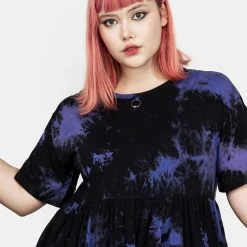 MET1 Clothing Purple Rain Midi Skater Dress