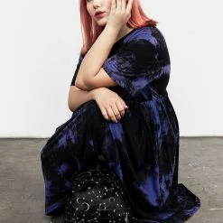 MET1 Clothing Purple Rain Midi Skater Dress