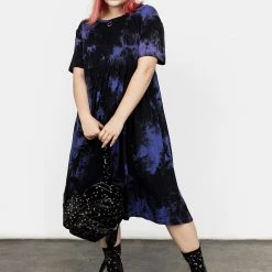 MET1 Clothing Purple Rain Midi Skater Dress