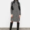 MET1 Clothing FATALE HOUNDSTOOTH SHIRT DRESS