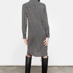 MET1 Clothing FATALE HOUNDSTOOTH SHIRT DRESS