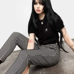 MET1 Martha Gingham Tapered Trousers