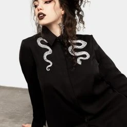 MET1 Slither Embroidered Snake Shirt