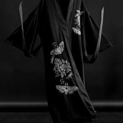 MET1 Clothing Deathmoth Embroidered Kimono