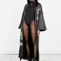 MET1 Clothing Deathmoth Embroidered Kimono