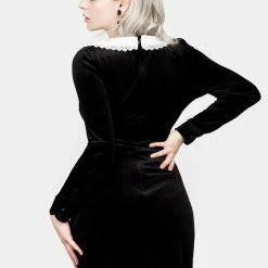 MET1 Clothing Ungoliant Lace Collar Midi Dress 14 MET1 Clothing Ungoliant Lace Collar Midi Dress