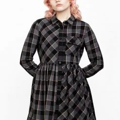 MET1 Melody Check Skater Dress Clothing