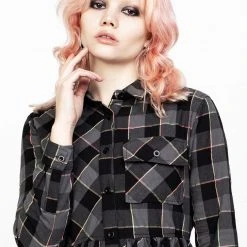 MET1 Melody Check Skater Dress Clothing