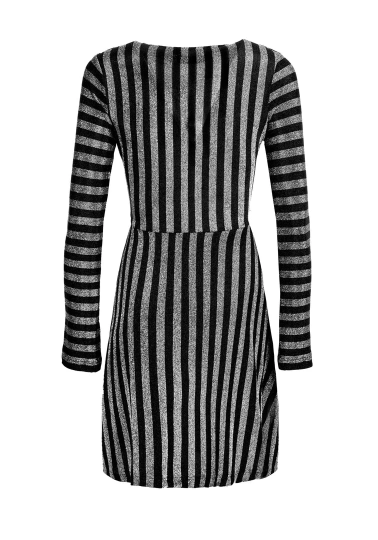 MET1 Clothing Roxy Glitter Mock Wrap Dress 9 MET1 Clothing Roxy Glitter Mock Wrap Dress