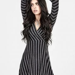 MET1 Clothing Roxy Glitter Mock Wrap Dress