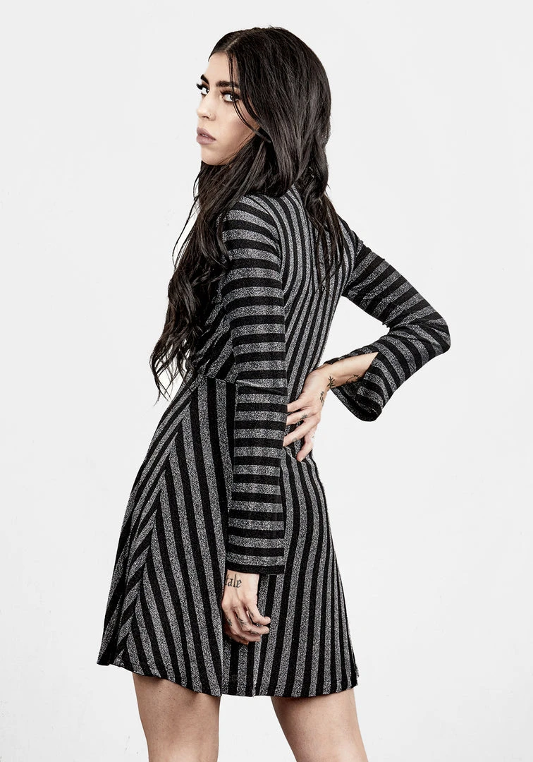 MET1 Clothing Roxy Glitter Mock Wrap Dress 5 MET1 Clothing Roxy Glitter Mock Wrap Dress