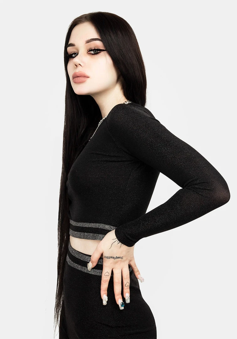 MET1 Roxy Glitter Crop Top 4 MET1 Roxy Glitter Crop Top