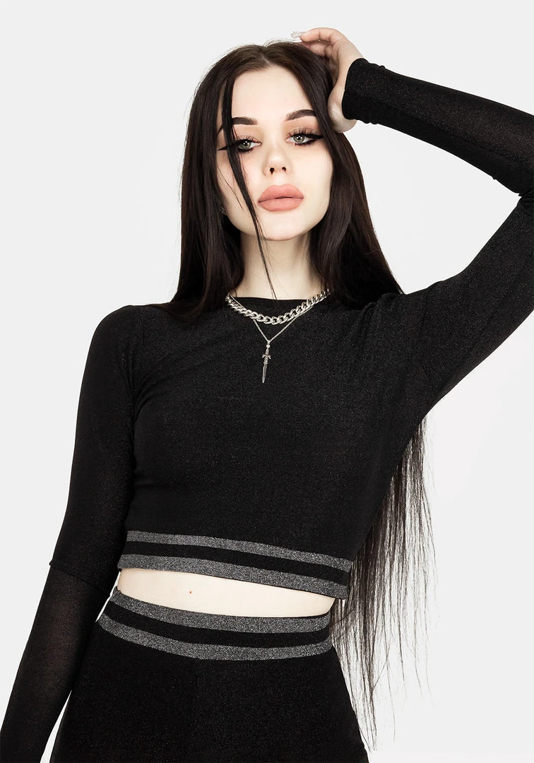 MET1 Roxy Glitter Crop Top 3 MET1 Roxy Glitter Crop Top