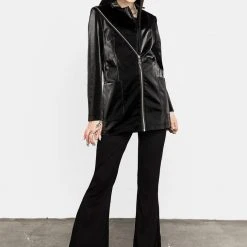 ORI1 Aureole Faux Leather Blazer