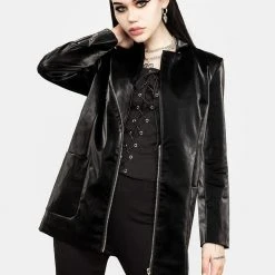 ORI1 Aureole Faux Leather Blazer