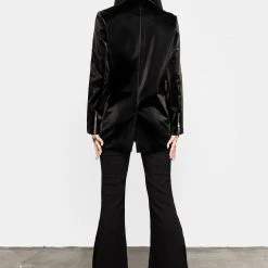 ORI1 Aureole Faux Leather Blazer
