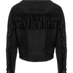 ORI1 CHERILYN FAUX LEATHER FRINGED JACKET Clothing