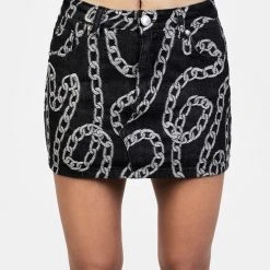 JB1 GROUNDED LOW RISE DENIM MINI SKIRT Women