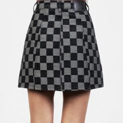 JB1 KERB A-LINE DENIM MINI SKIRT