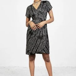 LVT1 Runes Wrap Midi Dress Women