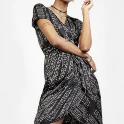 LVT1 Runes Wrap Midi Dress Women