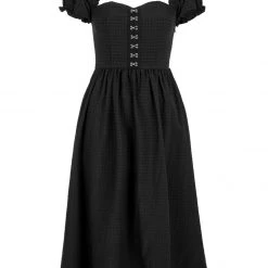 MET1 Mortem Midi Dress With Puff Sleeves