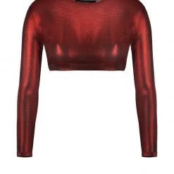 MET1 Rockclub Metallic Crop Top Women