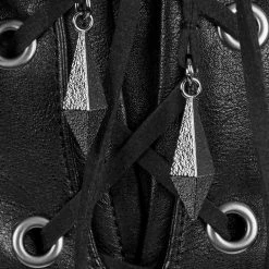 MET1 Mosh Faux Leather Lace Up Shorts