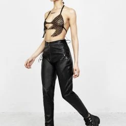 MET1 Rival Faux Leather Lace Up Pants