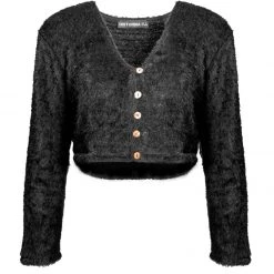 PFA1 Binx Fluffy Relaxed V-Neck Cardi