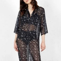 MET1 Cosmos Sheer Kaftan Dress Clothing