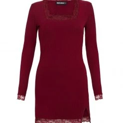 DDS1 Clothing LAETITIA LACE TRIM MINI BODYCON DRESS