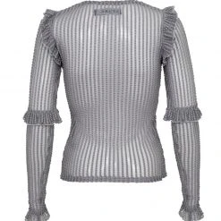 MET1 Women MOURNING RUFFLE TOP GHOST GREY