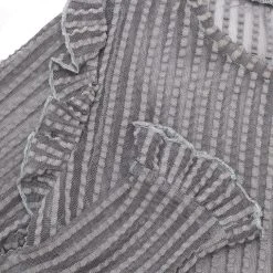 MET1 Women MOURNING RUFFLE TOP GHOST GREY