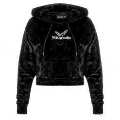 AMP1 Noughty Crop Velour Hoody